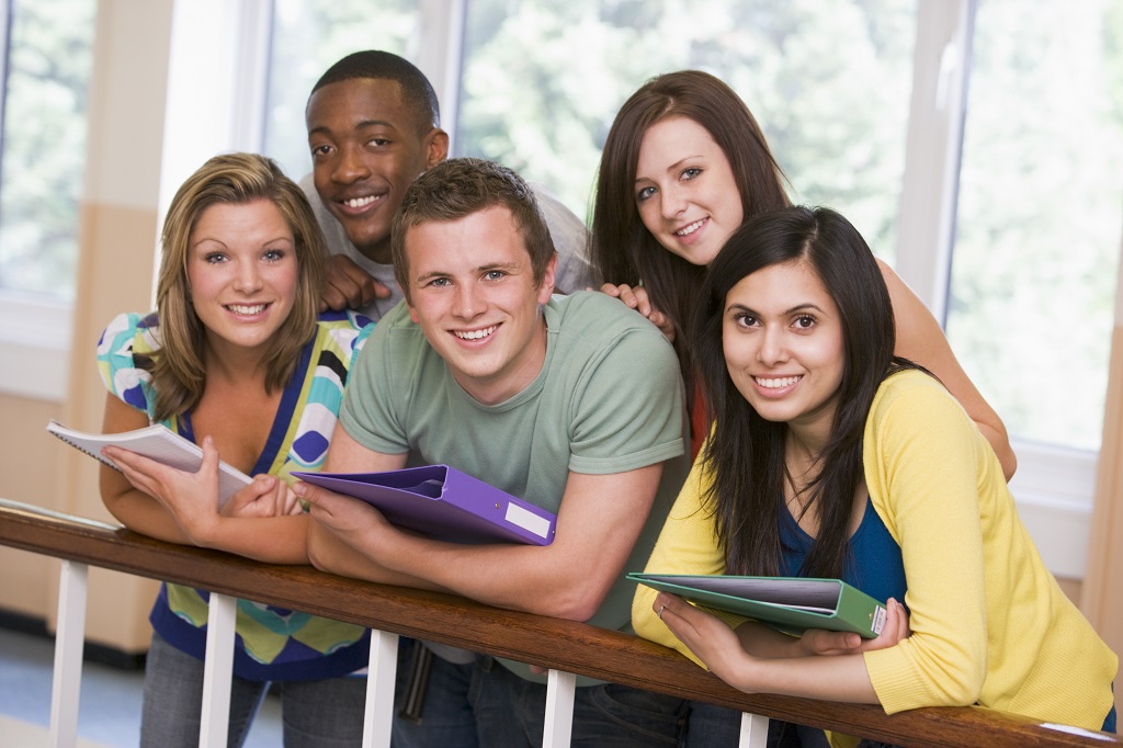 Group pigtails huge students